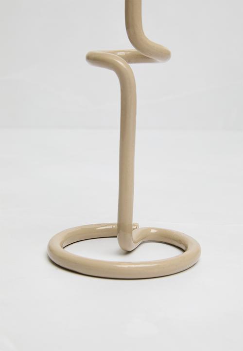 Sixth Floor - Spiral candle stick set of 2 - beige