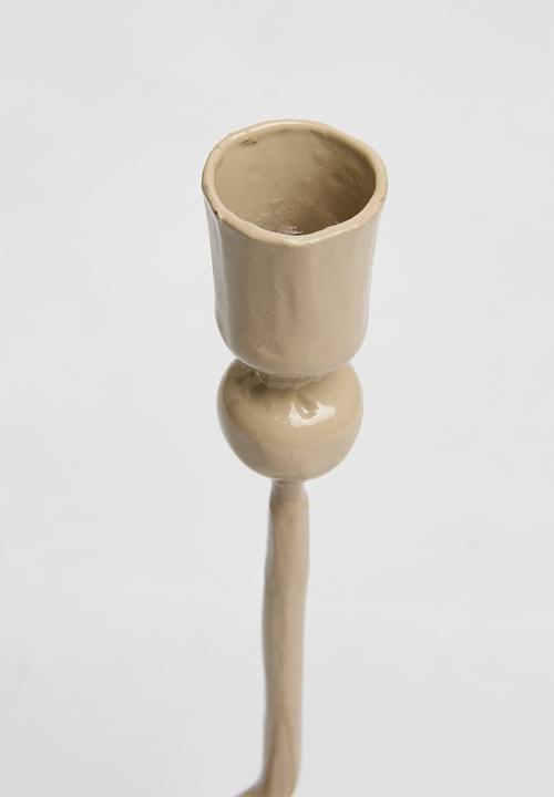 Sixth Floor - Spiral candle stick set of 2 - beige