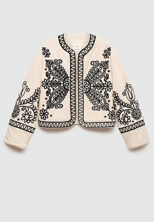 MANGO - Jacket Folk -  Light Beige
