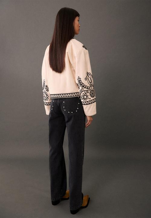 MANGO - Jacket Folk -  Light Beige