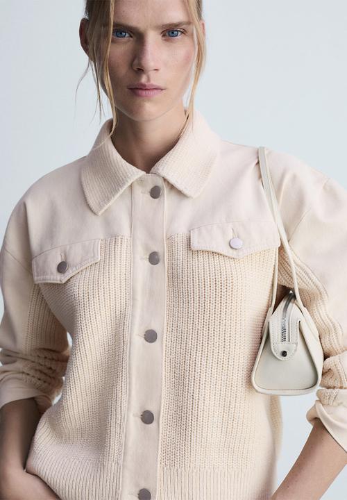 MANGO - Jacket Country -  Light Beige