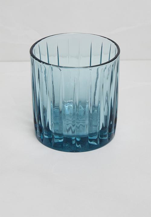Jenna Clifford - Hand pressed glass set of 4 - blue