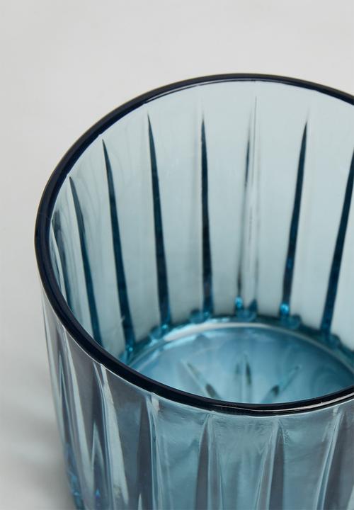 Jenna Clifford - Hand pressed glass set of 4 - blue
