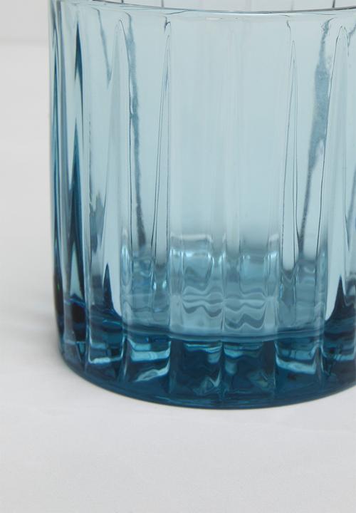 Jenna Clifford - Hand pressed glass set of 4 - blue