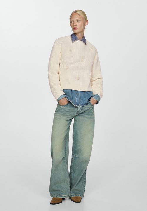 MANGO - Sweater Lorenita -  Light Beige