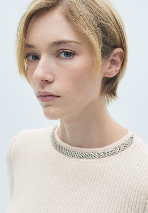 MANGO - Sweater Delia -  Light Beige