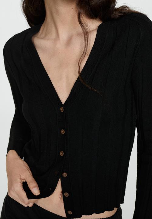 MANGO - Cardigan Flurry -  Black