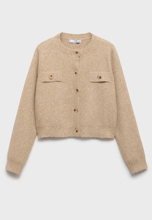 MANGO - Cardigan stella - medium brown