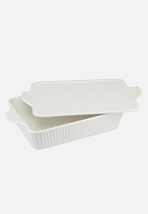 Maxwell & Williams - Speckle Rectangular Baker With Tray 33x23cm - Cream