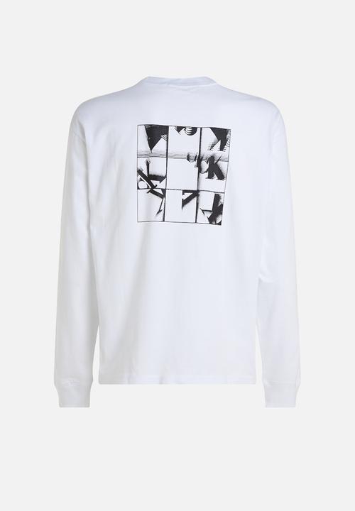 Calvin Klein - Grid monogram ls tee - bright white