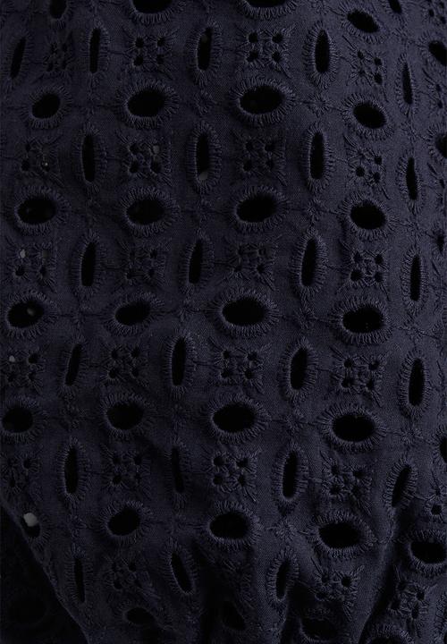 H&M - Puff-sleeved top - navy blue