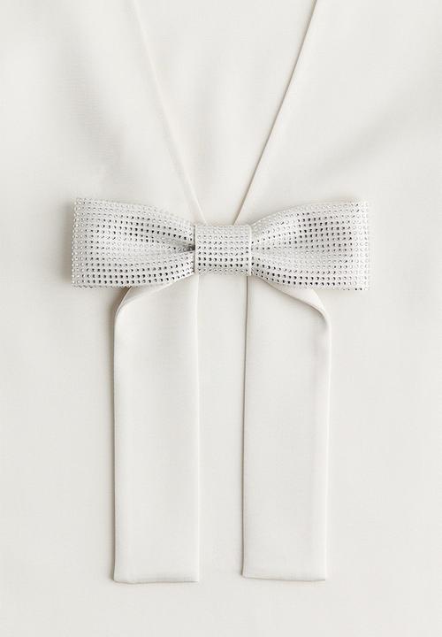 H&M - Deep-back dress - white,multi