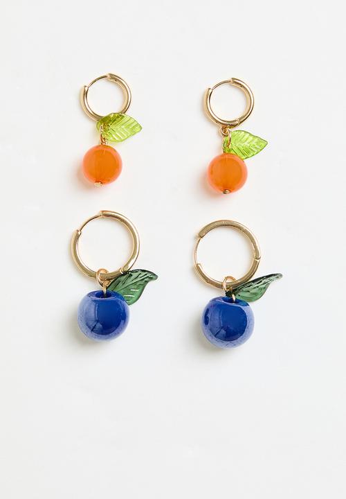 Superbalist - Fruit charm earring pack - gold 