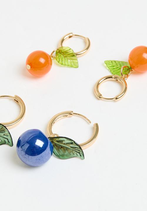 Superbalist - Fruit charm earring pack - gold 