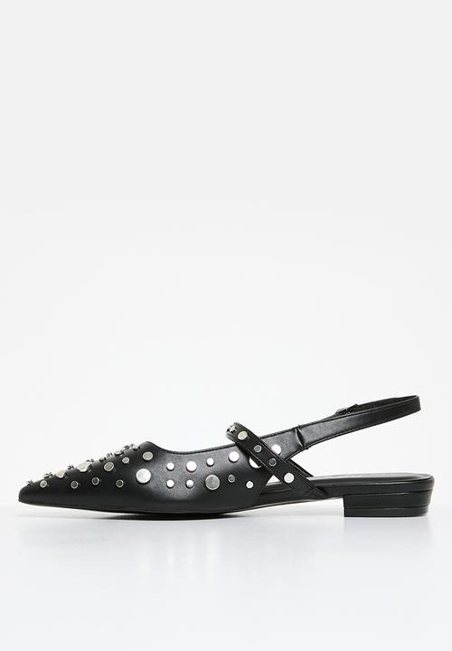 SISSY BOY - Stud slingback flat - Black