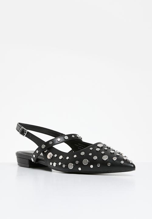 SISSY BOY - Stud slingback flat - Black