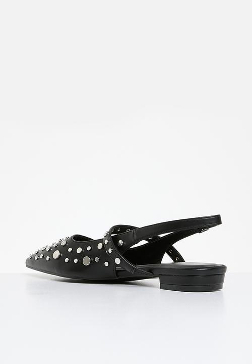 SISSY BOY - Stud slingback flat - Black