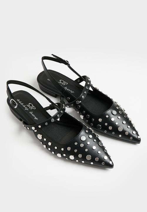 SISSY BOY - Stud slingback flat - Black