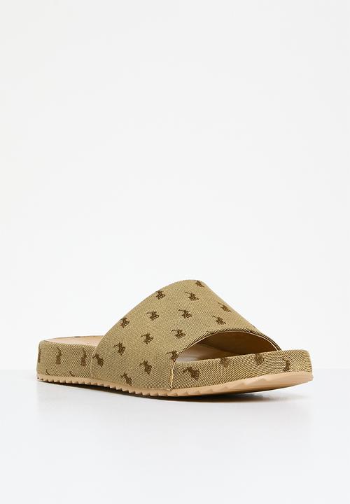 POLO - Jacquard pony pool slide - stone