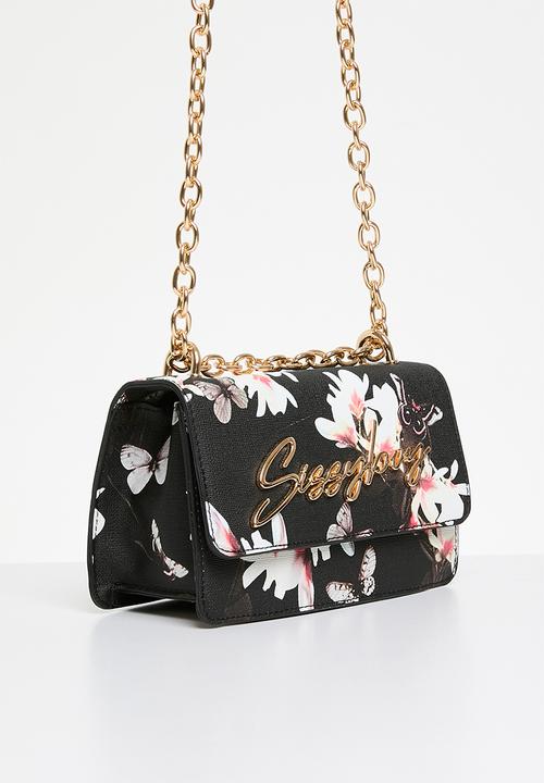 SISSY BOY - Floral crossbody - black/white