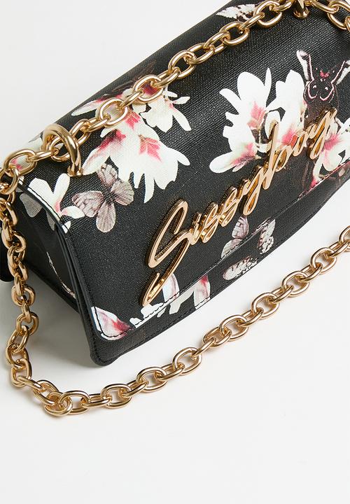 SISSY BOY - Floral crossbody - black/white