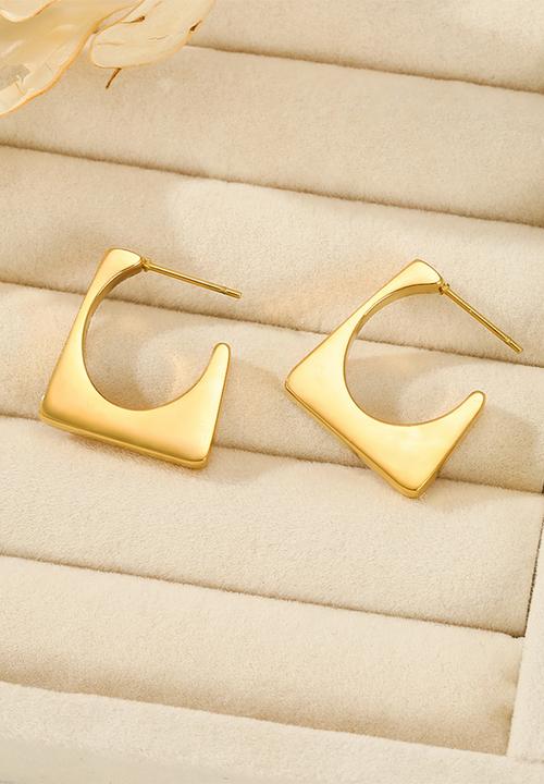 Zoe on Trend - Modern hoop earring- gold