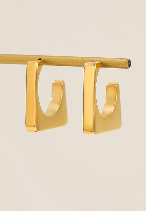 Zoe on Trend - Modern hoop earring- gold