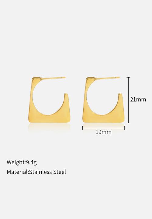 Zoe on Trend - Modern hoop earring- gold