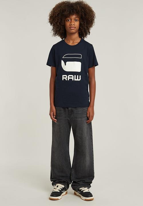G-STAR - T-Shirt Short Sleeve Regular Logo-Navy