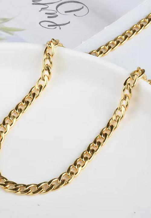 Zoe on Trend - Modern curb necklace - gold