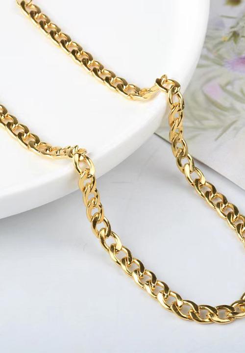 Zoe on Trend - Modern curb necklace - gold
