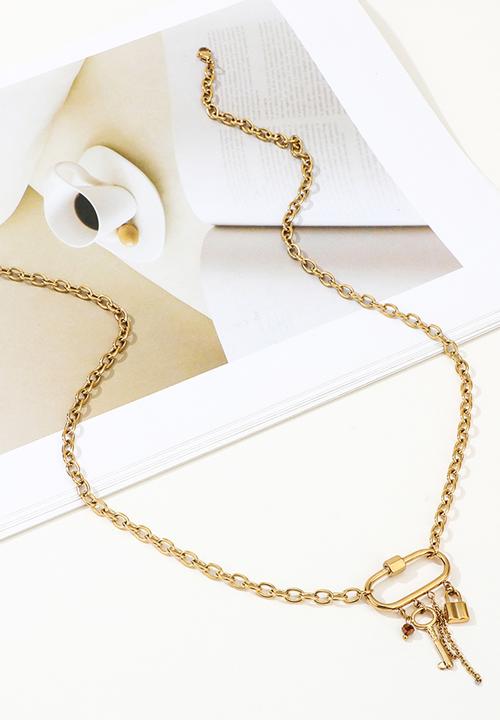 Zoe on Trend - Designer carabiner necklace - gold