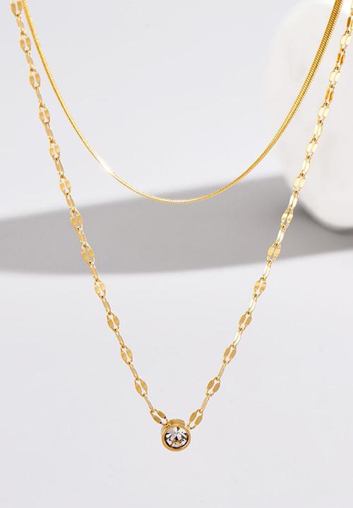 Zoe on Trend - Double-strand solitaire necklace - gold