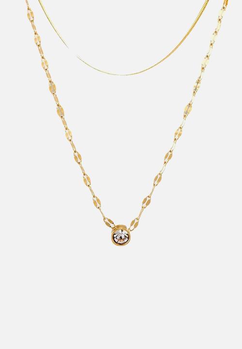 Zoe on Trend - Double-strand solitaire necklace - gold