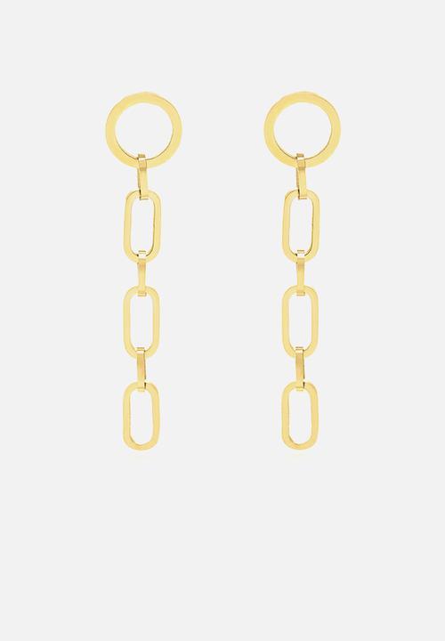 Zoe on Trend - Modern drop-link earring - gold