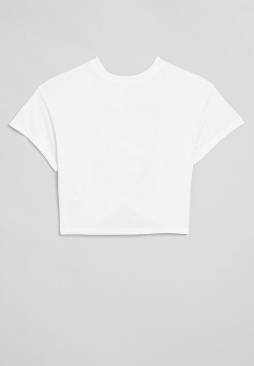 Converse - Cnvg tie front gfx boxy T-shirt - white