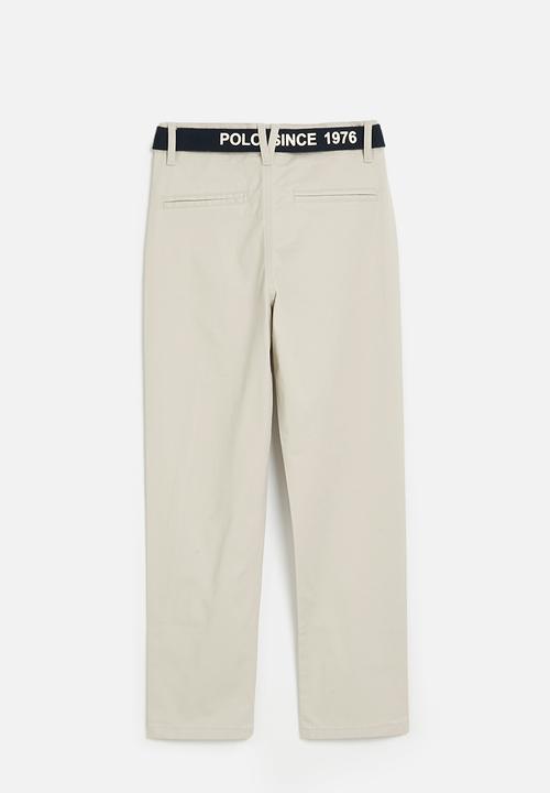 POLO - Boys adrian belted chino - stone