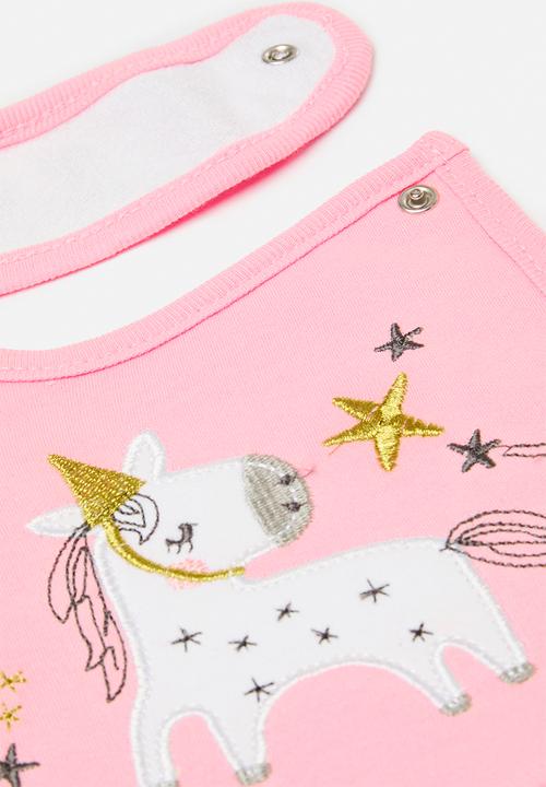 Pop Candy - 2 Pack bib - pink & white