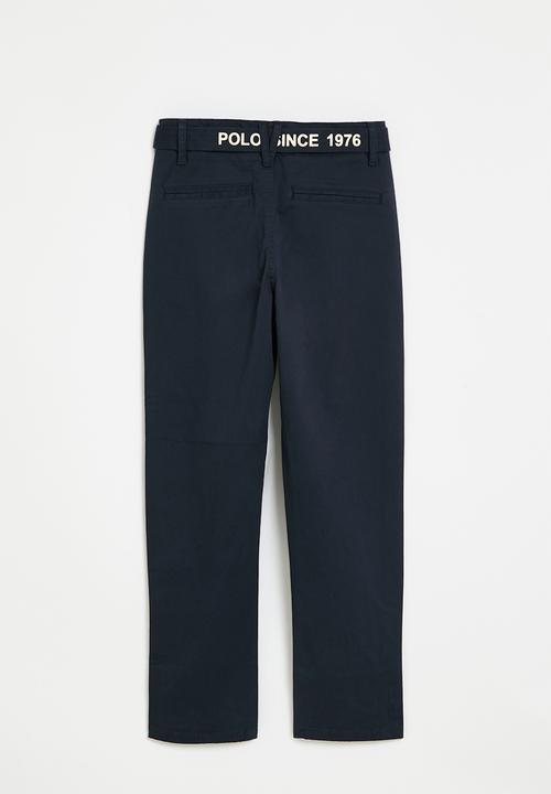 POLO - Boys adrian belted chino - navy