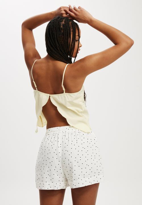 Cotton On - Cutwork Open Back Cami - Lemon Icing