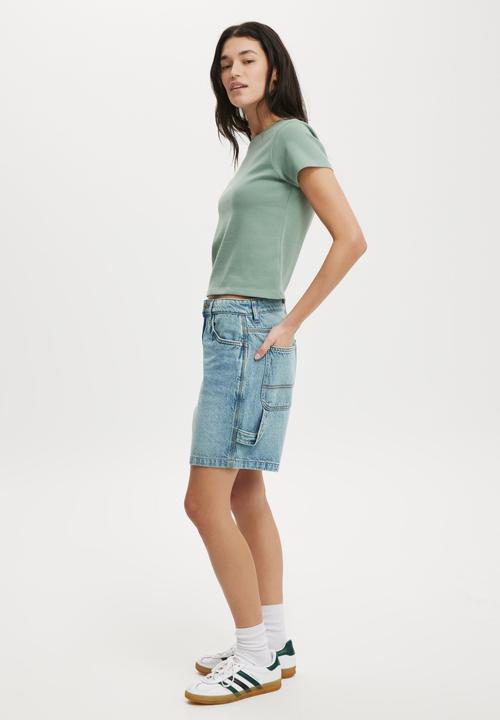Cotton On - Relaxed Denim Short-Lake Blue/Carpenter