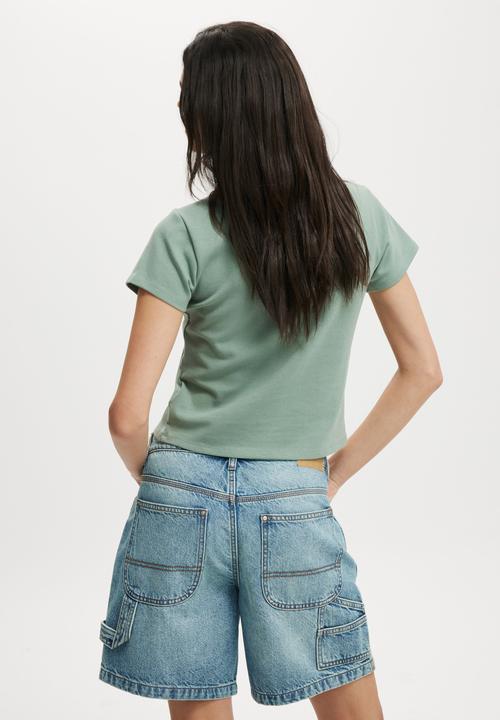 Cotton On - Relaxed Denim Short-Lake Blue/Carpenter