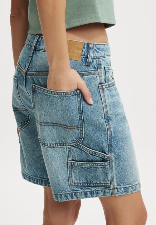 Cotton On - Relaxed Denim Short-Lake Blue/Carpenter