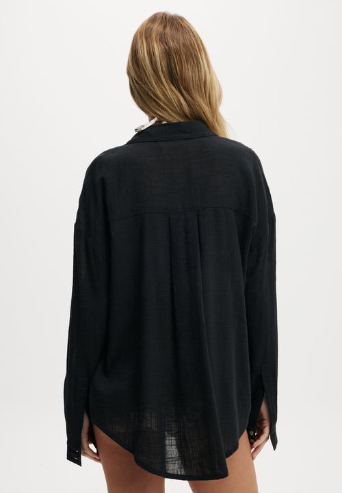 Cotton On - The Essential Beach Shirt - Asia Fit-Black