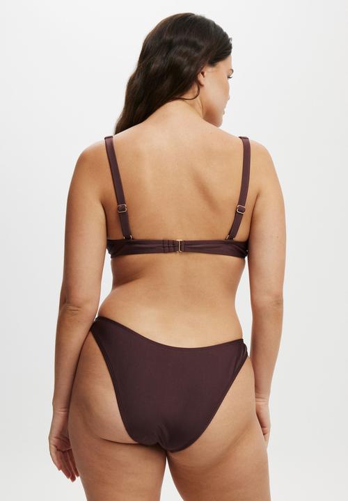 Cotton On - Underwire Balconette Bikini Top-Willow Brown Shimmer