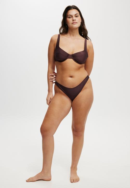 Cotton On - Underwire Balconette Bikini Top-Willow Brown Shimmer