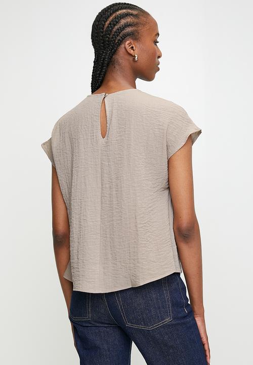 edit - Co-ord shirred detail shell - neutral