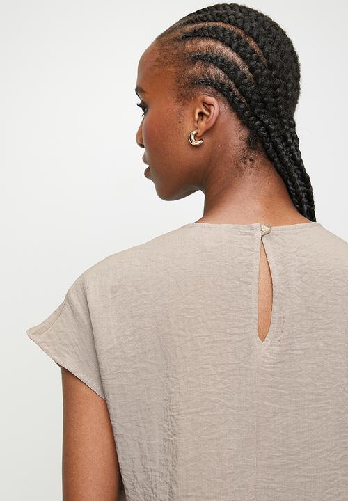 edit - Co-ord shirred detail shell - neutral