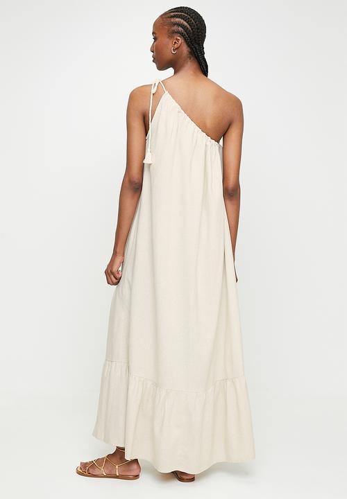 edit - Asym maxi trapeze with tie detail - neutral