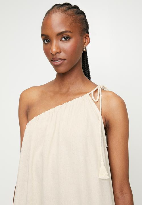 edit - Asym maxi trapeze with tie detail - neutral